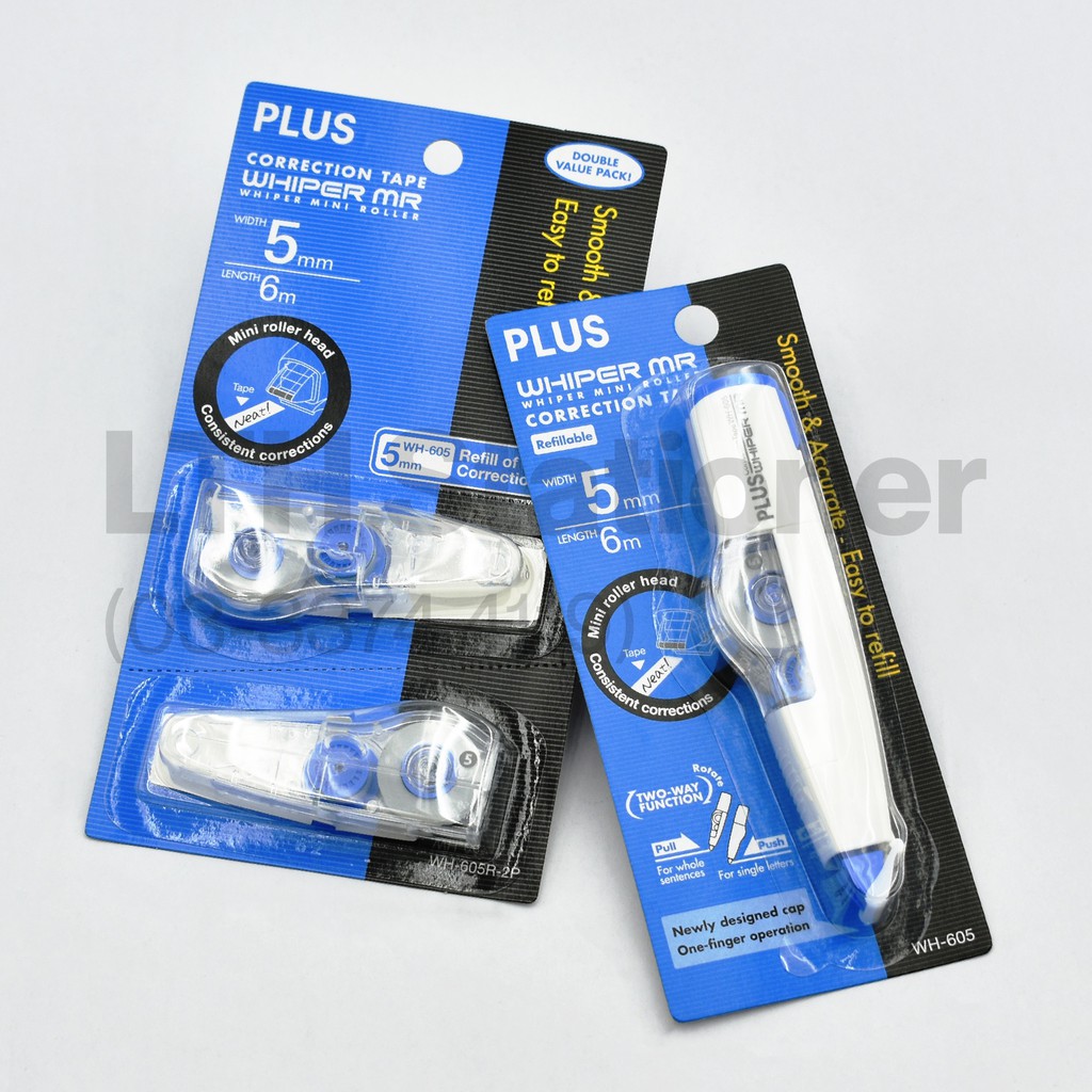 Plus (WH605) Correction Tape Plus Whiper MR Refillable 6M