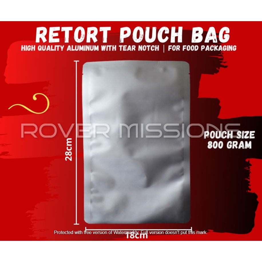 ORIGINAL Aluminum RETORT POUCH PILLOW BAG With Tear Notch 14cm ,16cm