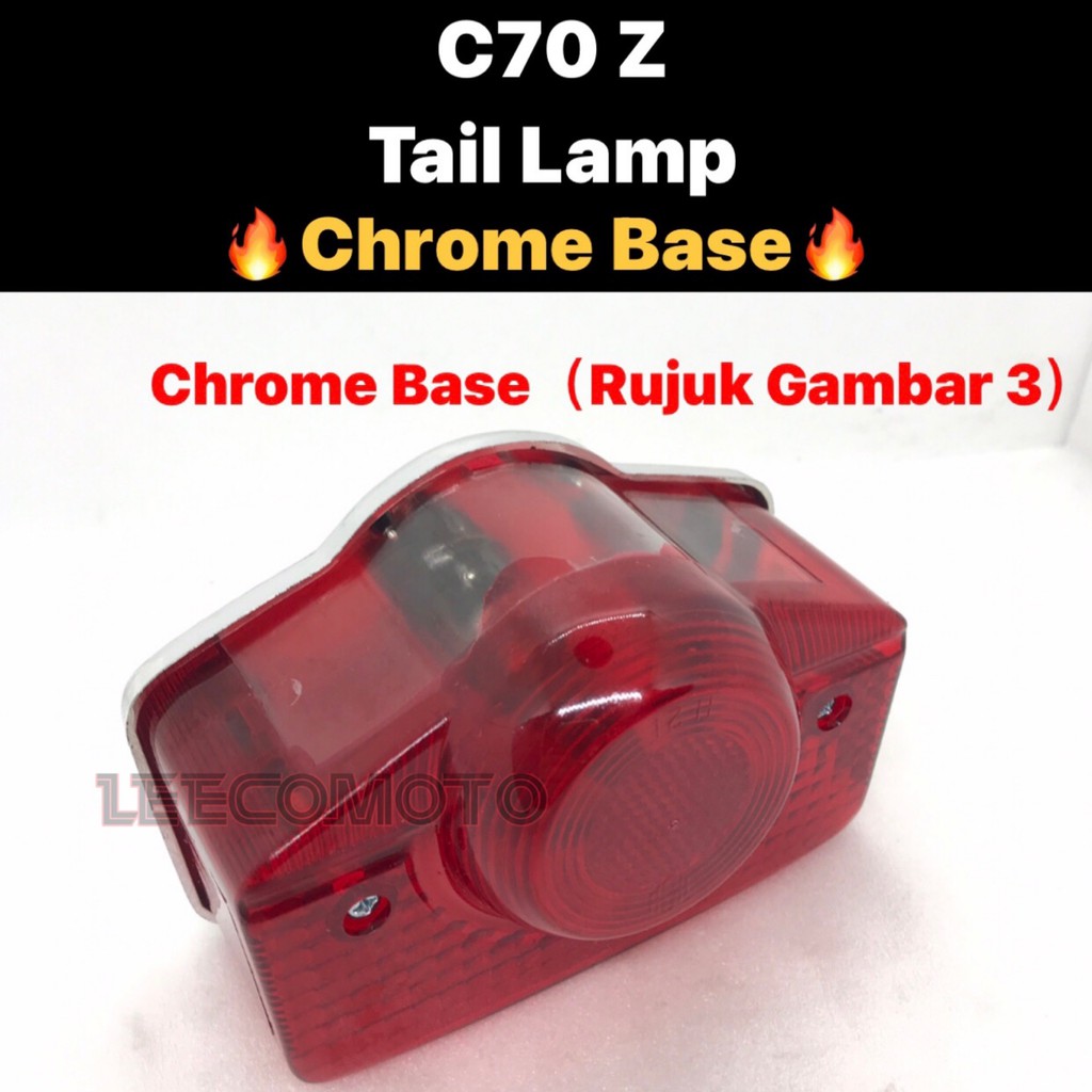 HONDA C70Z TAIL LAMP ASSY PVC CP // CHROME /// C70 Z LAMPU BELAKANG