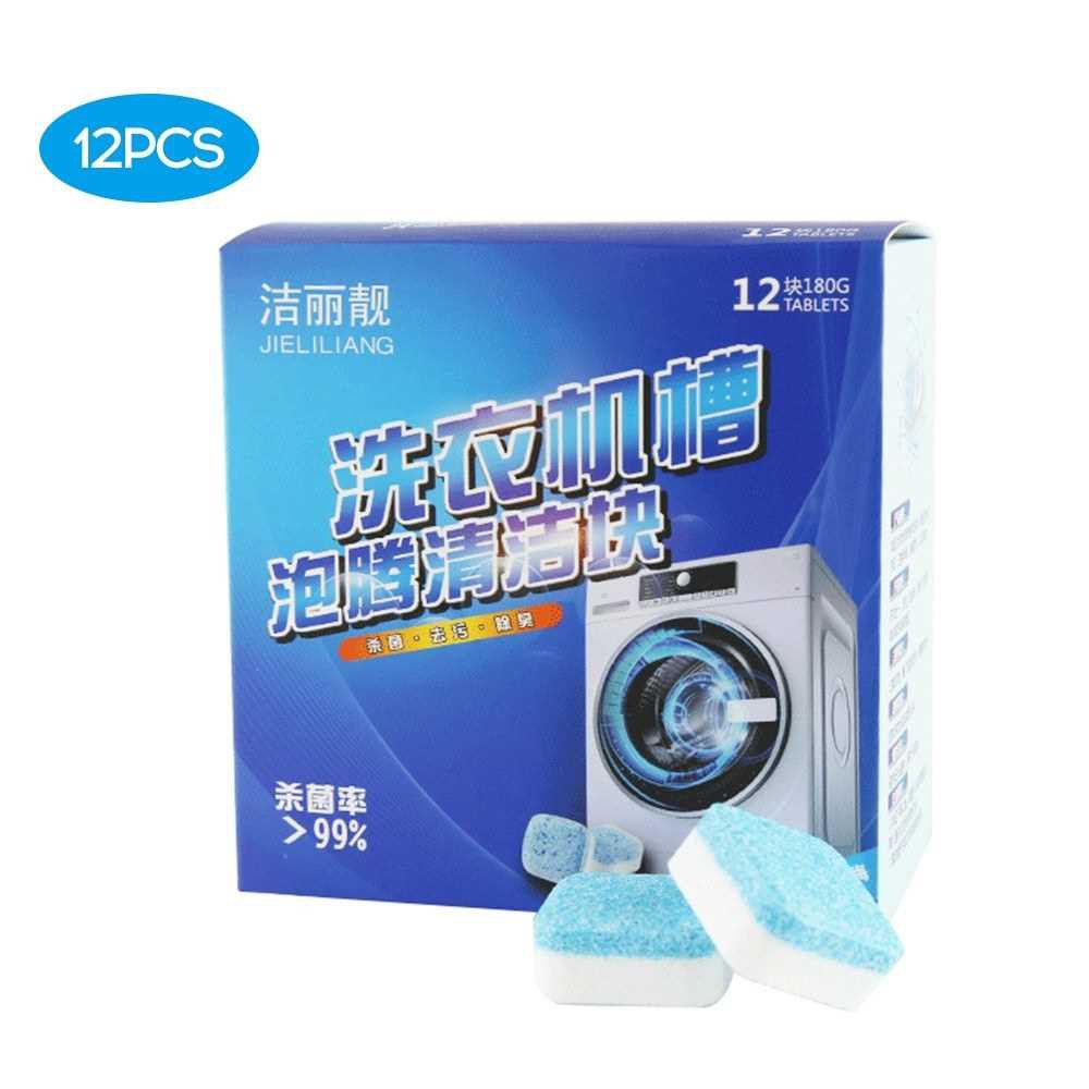 12Pcs/Box Washing Machine Cleaning Effervescent Tablets Washing Machine Stain Dirt Wash