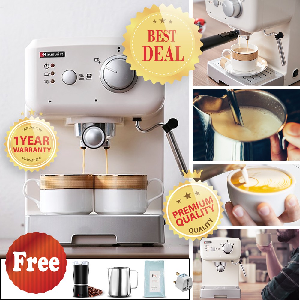 Hauswirt HC71 25Second Quick Coffee 15Bar Italian Pump SemiAutomatic