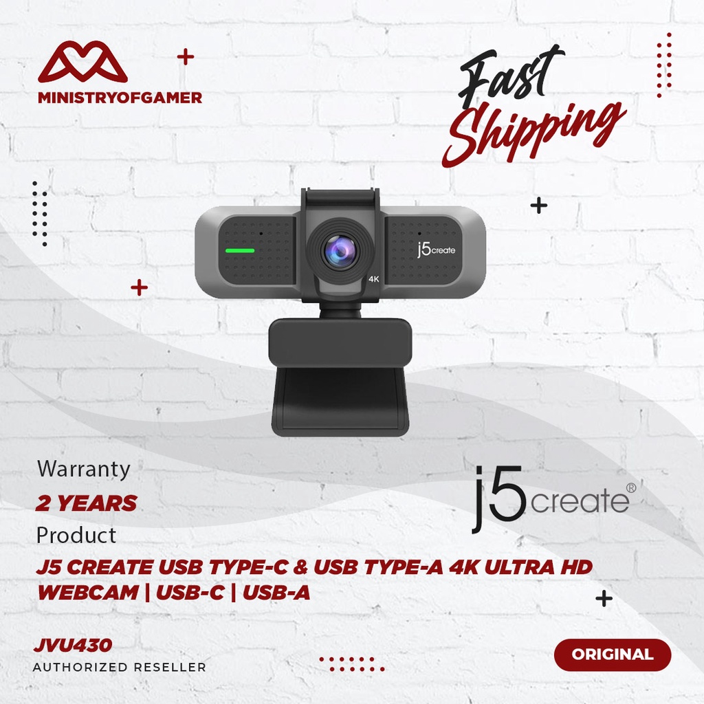 j5create 4K Ultra HD cam with Microphone 360 Degree (JVU430