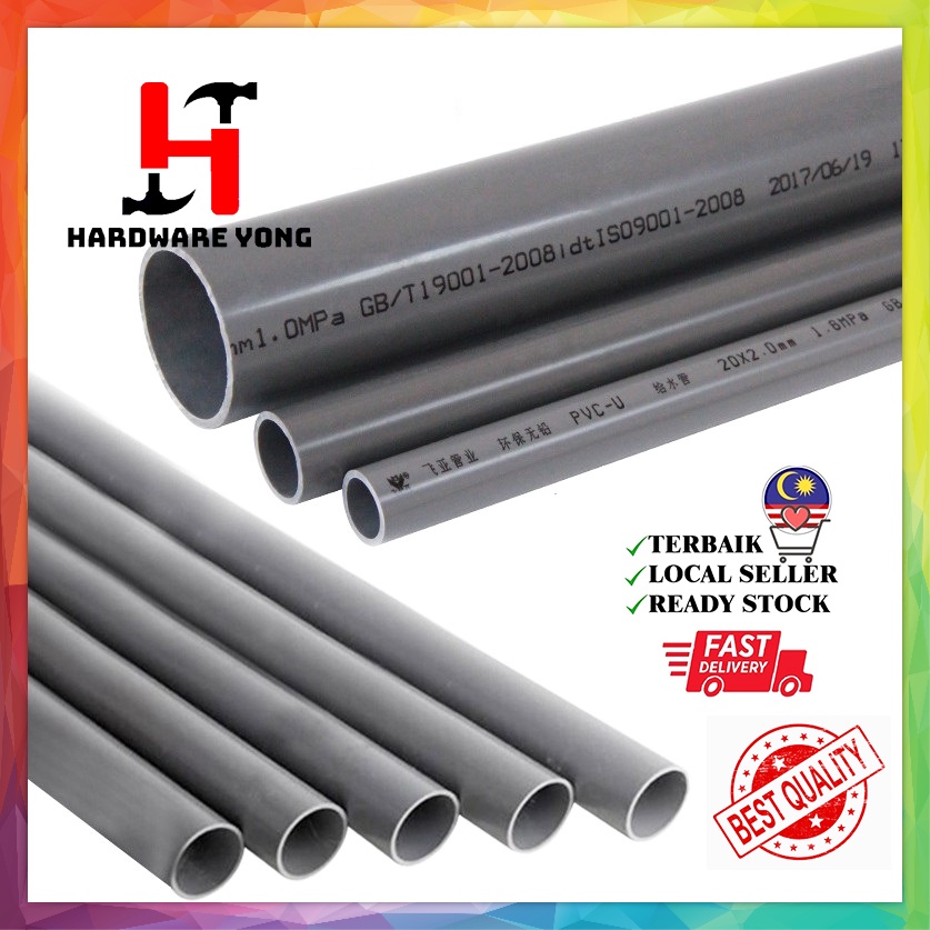PVC PIPE CLASS 6 TEBAL 3 FEET (3 KAKI) x 1/2''(15mm),3/4''(20mm