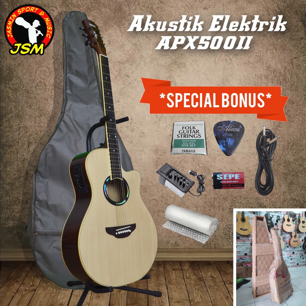 Yamaha APX500II MODEL ELECTRIC ACOUSTIC GUITAR Natural Color Lots of
