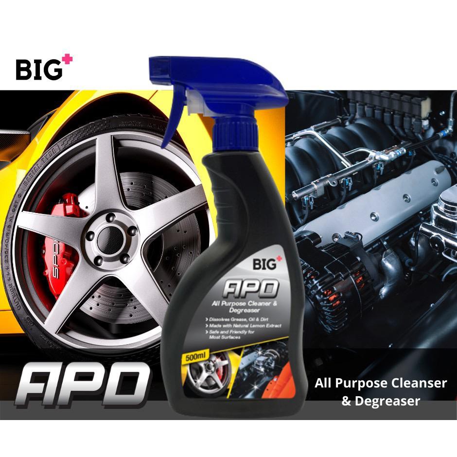 BIG+ APD All Purpose Cleanser & Degreaser 500ml Remove Oil Grease Soils Clean Restore Engine Bay