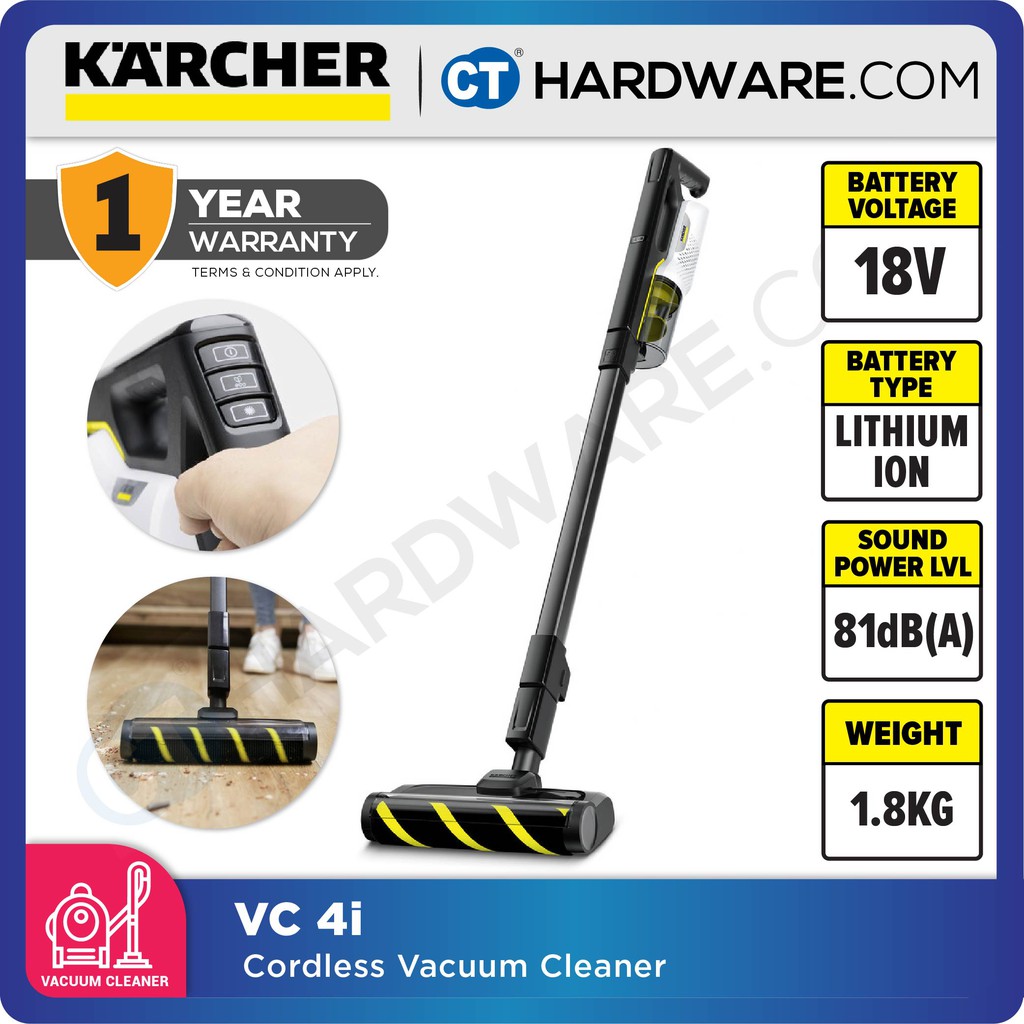 KARCHER VC 4i CORDLESS HANDHELD VACUUM CLEANER PLUS 220W 81DBA [ VC4I