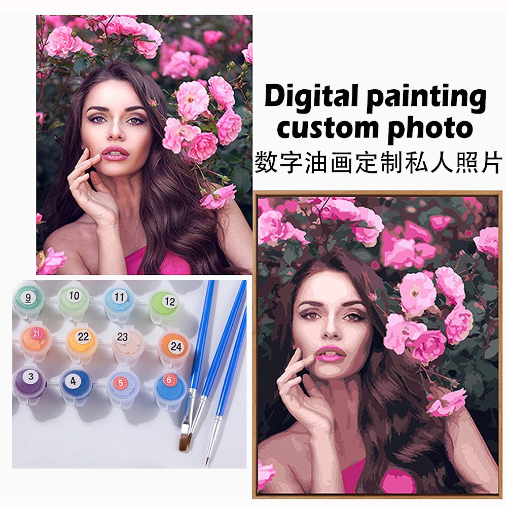 Custom Photo Paint By Numbers DIY Digital Oil Painting Kit Acrylic