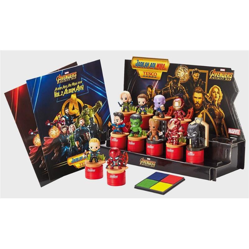 [TKM] Tesco Avengers Display Stand/Album/4 Color ink pad (Action kit) Shopee Malaysia