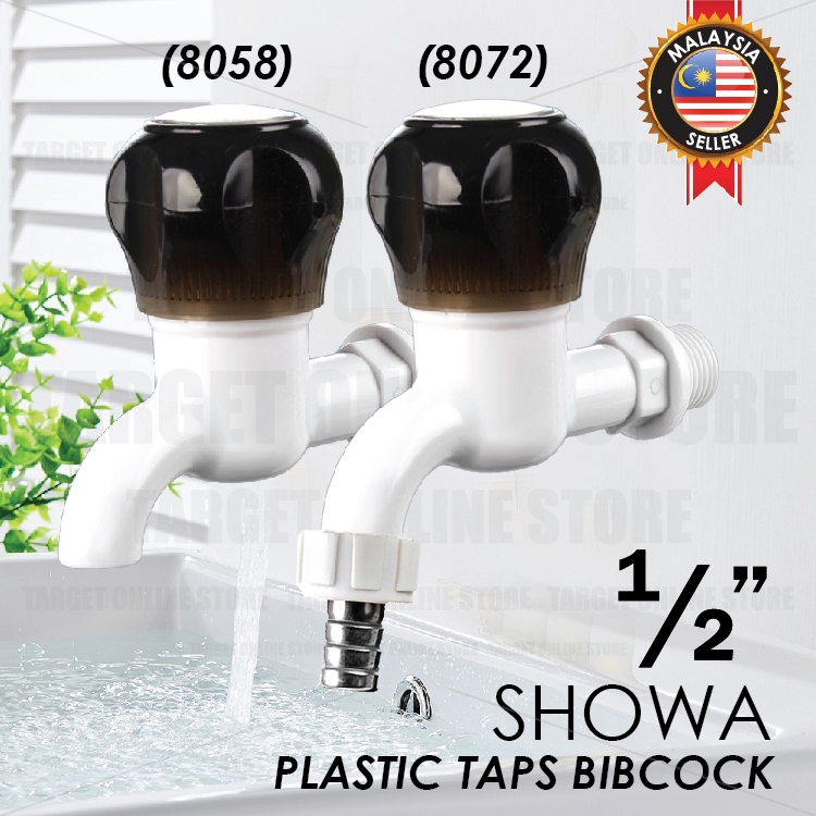 1/2” SHOWA Plastic Water Tap Bibcock Faucet Pipe Connection/Kepala Paip