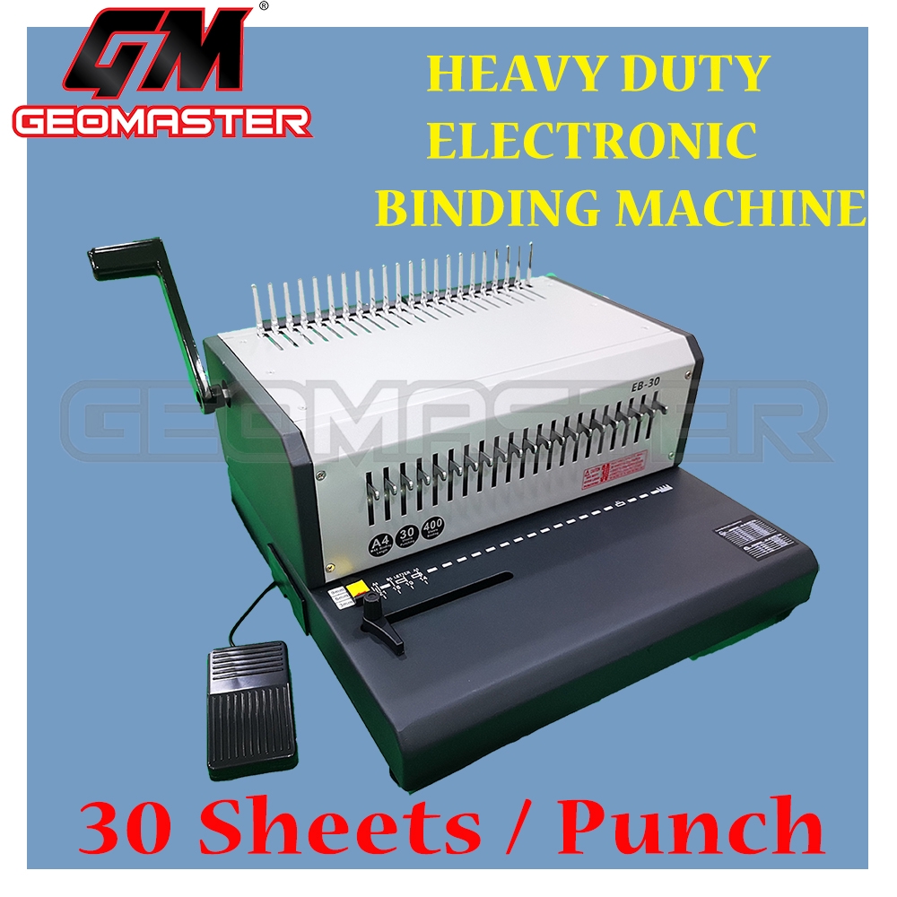 Geomaster Electric Binding Machine , Electronic Binding Machine 30 Sheets Binding Strong