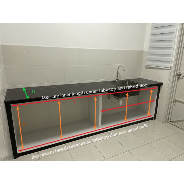 Customize Size For Slab Under Bawah