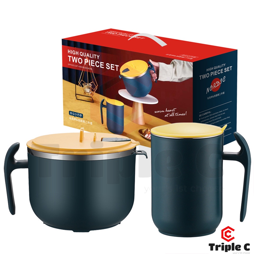 [Triple C] Largecapacity 304 Stainless Steel Rice Bowl Instant Noodle