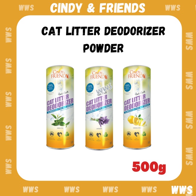 Cindy & Friend Cat Litter Deodorizer Powder 500g ( Lemon Citrus , Green Tea , Lavender ) 500g