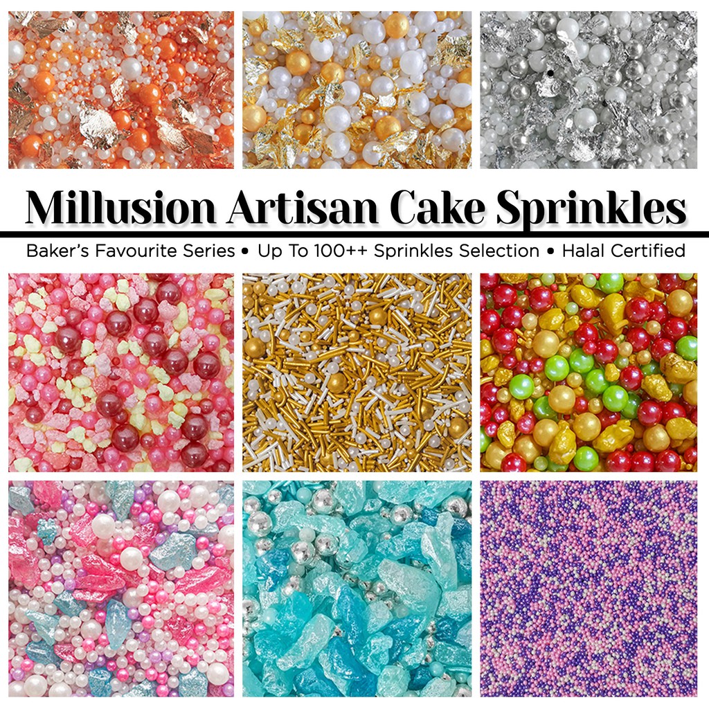 Millusion Cake Sprinkles Sprinke Halal Certified Sugar Ball Cake
