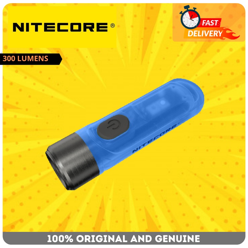 🔥100 ORIGINAL🔥 Nitecore Tiki GITD Blue Keychain Flashlight 300 Lumens