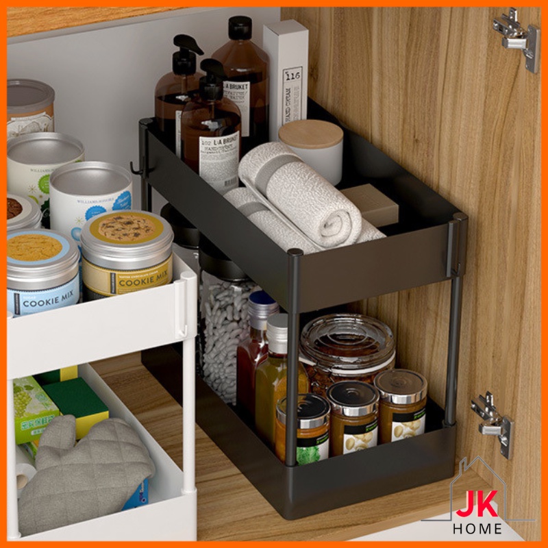 JK Sliding Kitchen Basket Pull Out Kitchen Organizer Drawer Storage