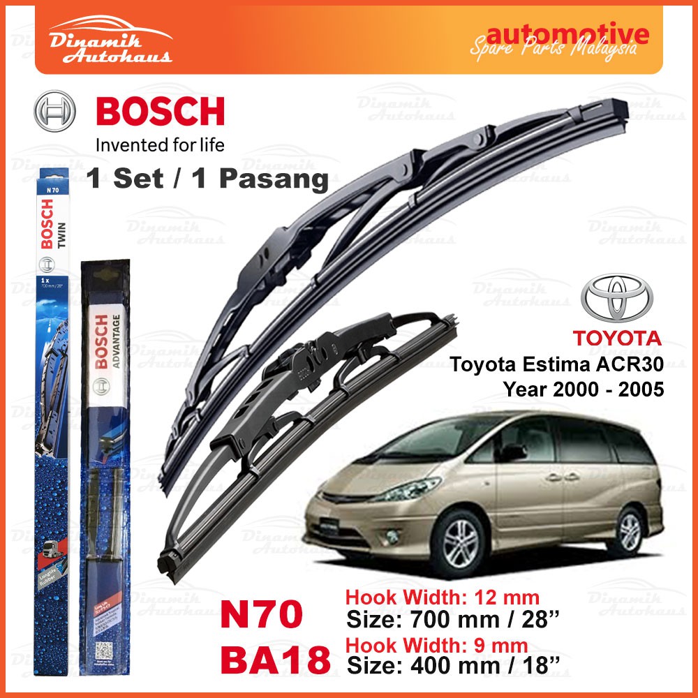 Toyota Estima Car ACR30 Year 2000 To 2005 Windscreen Wiper Size 28 Inch