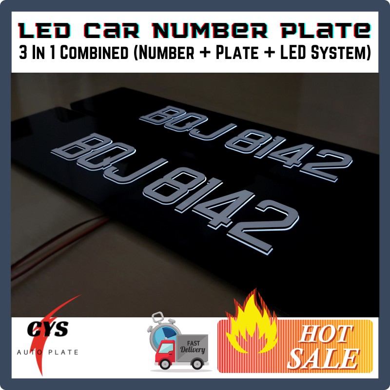 LED Light Car Number Plate Shopee Malaysia