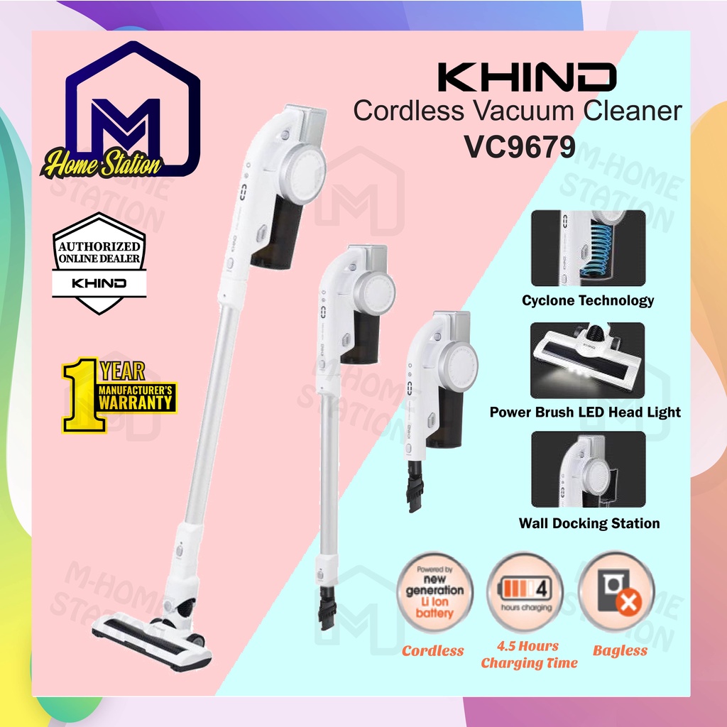 Khind 2 IN 1 Cordless Cyclone Vacuum Cleaner ( Detachable Handheld
