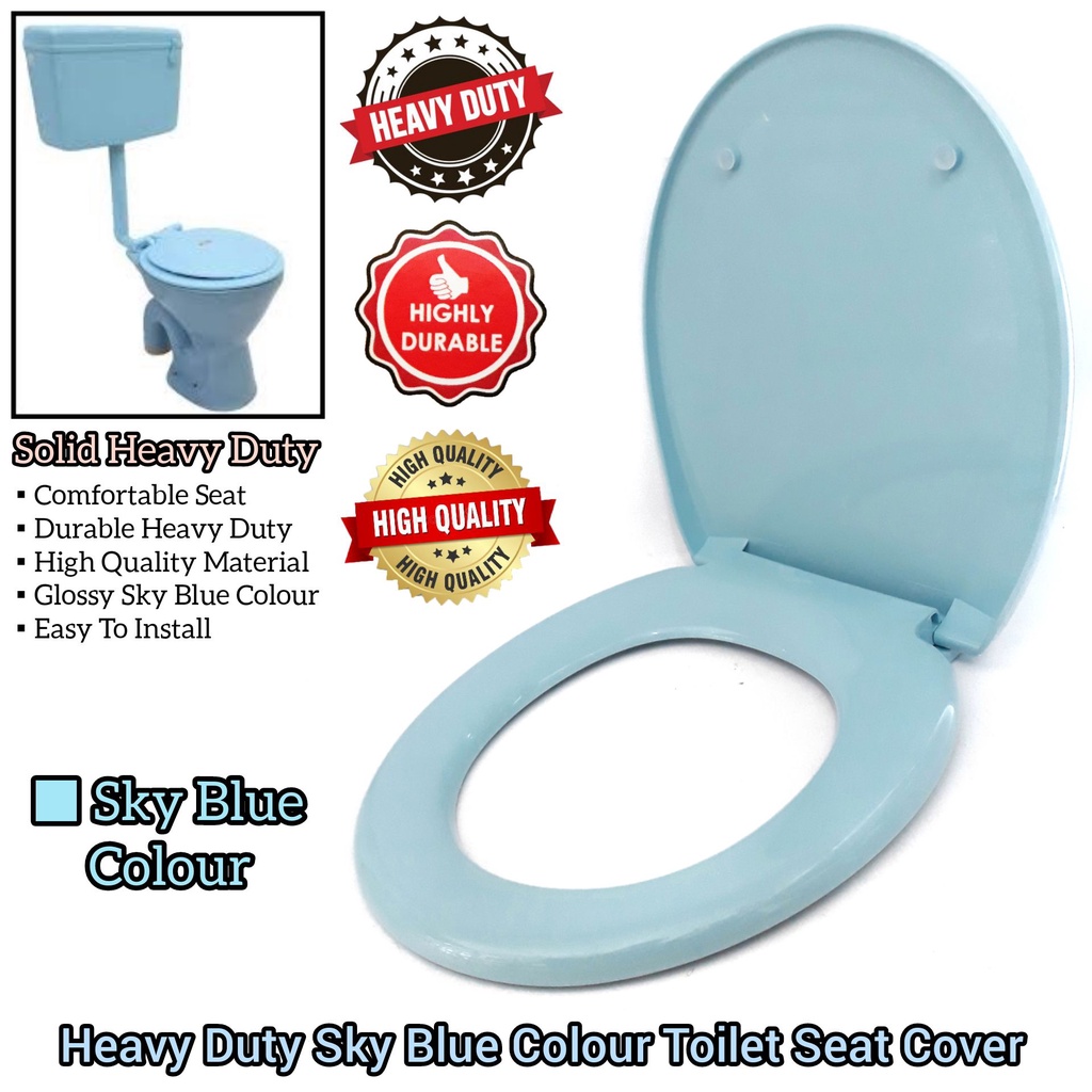 Heavy Duty Sky Blue Colour Toilet Seat Cover In Toilet And Bathroom