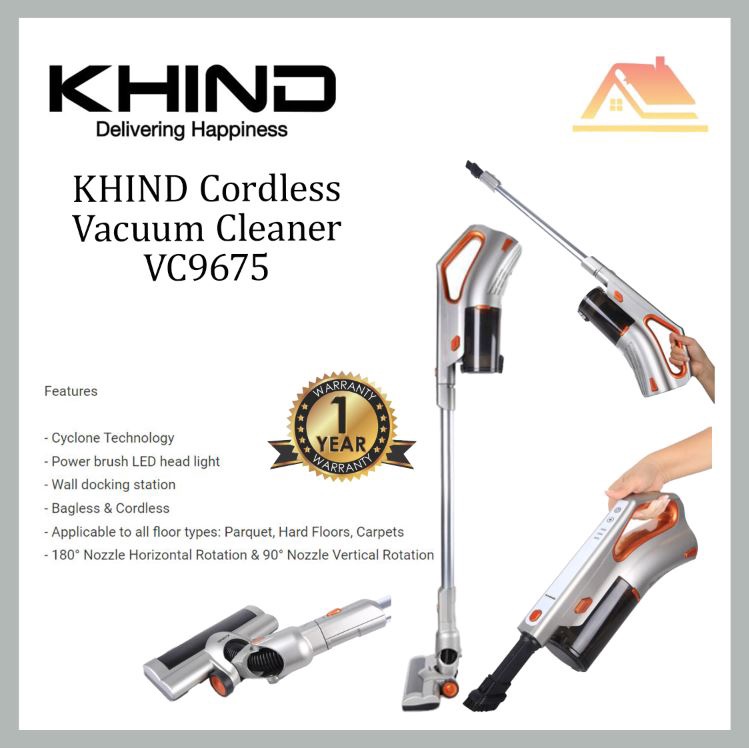 KHIND Cordless Vacuum Cleaner VC9675 Shopee Malaysia