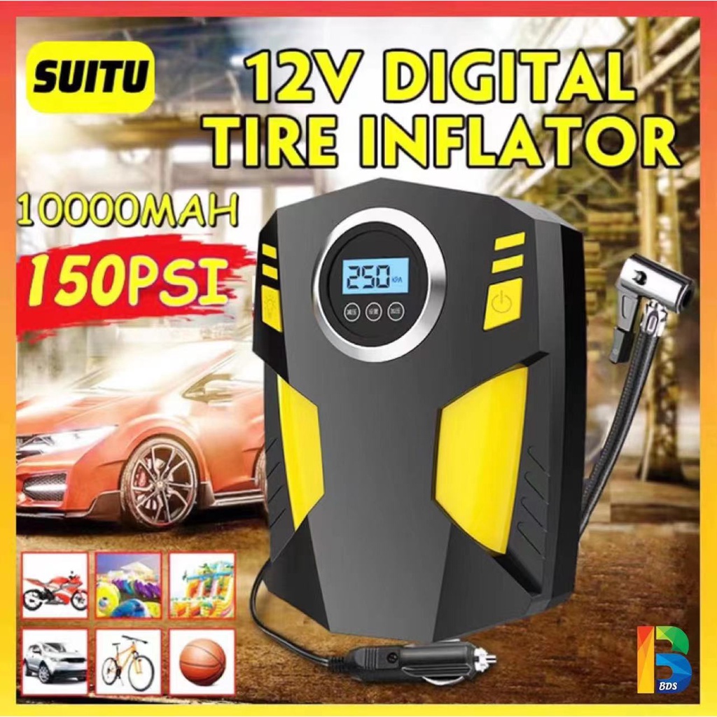12V PORTABLE CAR ELECTRIC TYRE PUMP Air Pump Tire Inflator Car Tyre