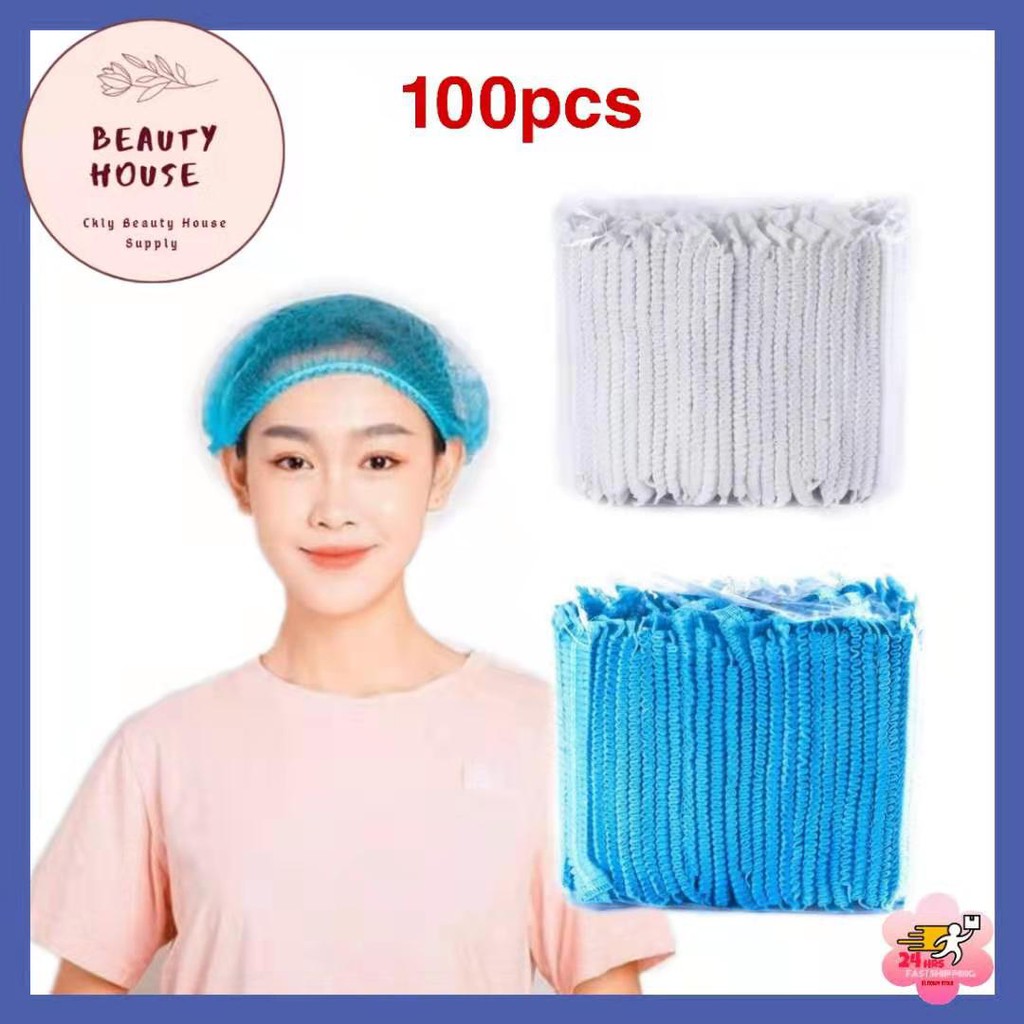 Disposable Head Cover, Mop Cap ,NonWoven Elastic Hair Net, Clip Cap
