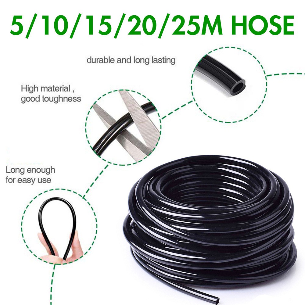 25/20/15/10/5M Watering Hose 4/7mm PVC Micro Drip Irrigation Tube