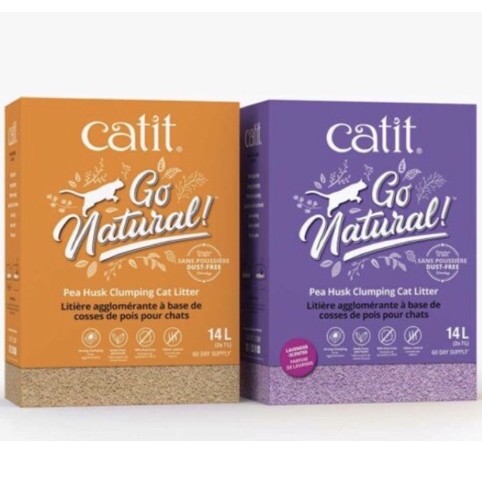 Catit Go Natural Pea Husk Clumping Cat Litter Original & Lavender 14L