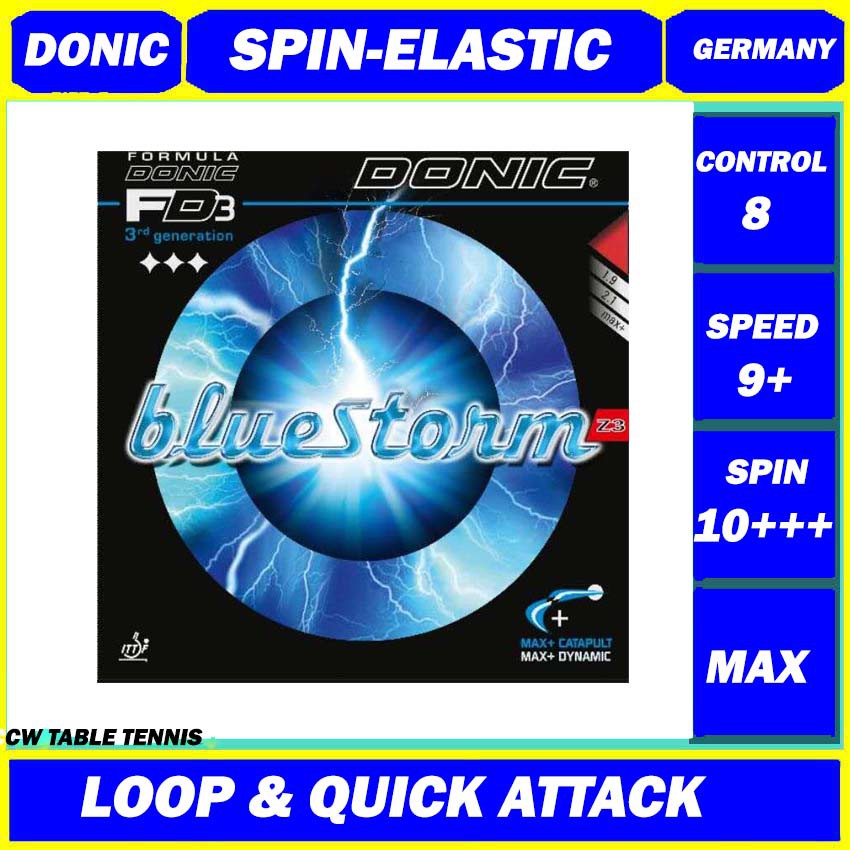 DONIC Bluestorm Z3 Rubber Made in Germany ITTF Approved Table Tennis
