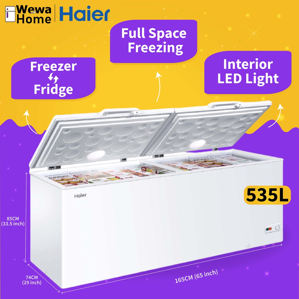 [FREE UNBOX] Haier 535L Chest Freezer Convertible 6 in 1 (Freezer