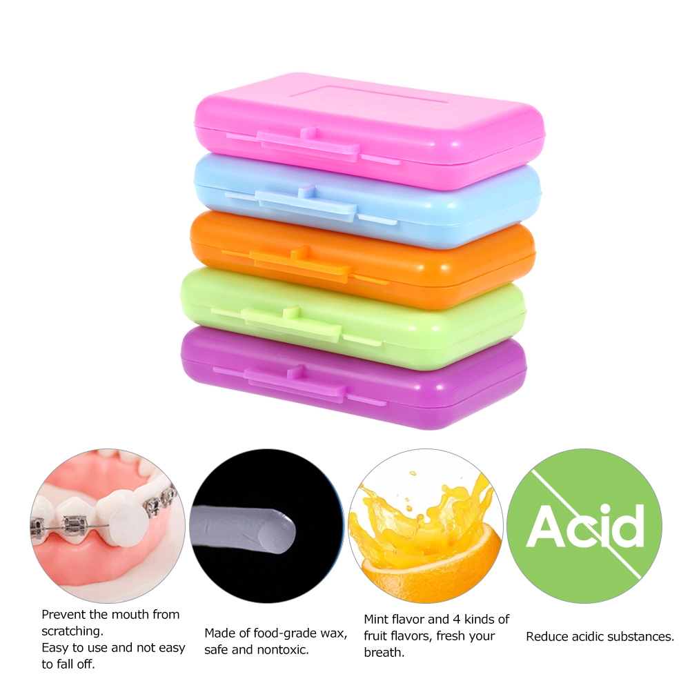 5pcs Dental Orthodontic Relief Wax Brace Gum Irritation Relief Wax Oral