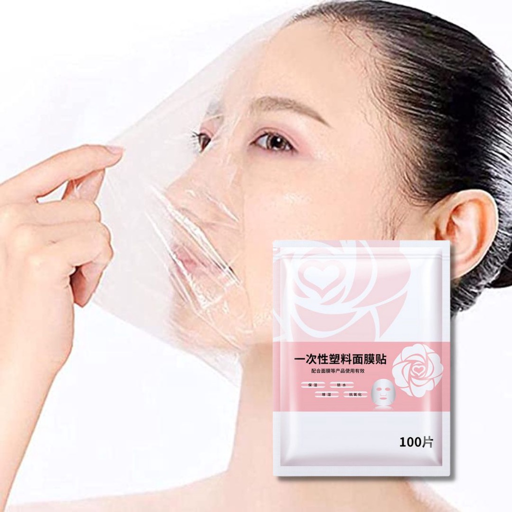 100 Plastic Facial Mask Ultrathin disposable facial mask paper cling