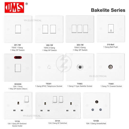 UMS Bakelite Series Switches & Socket Outlet (SIRIM) 13A Switch socket