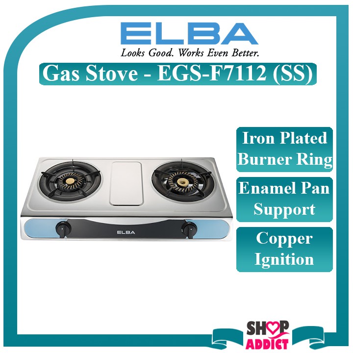 ELBA GAS STOVE DOUBLE BURNER EGSF7112 (SS) Shopee Malaysia