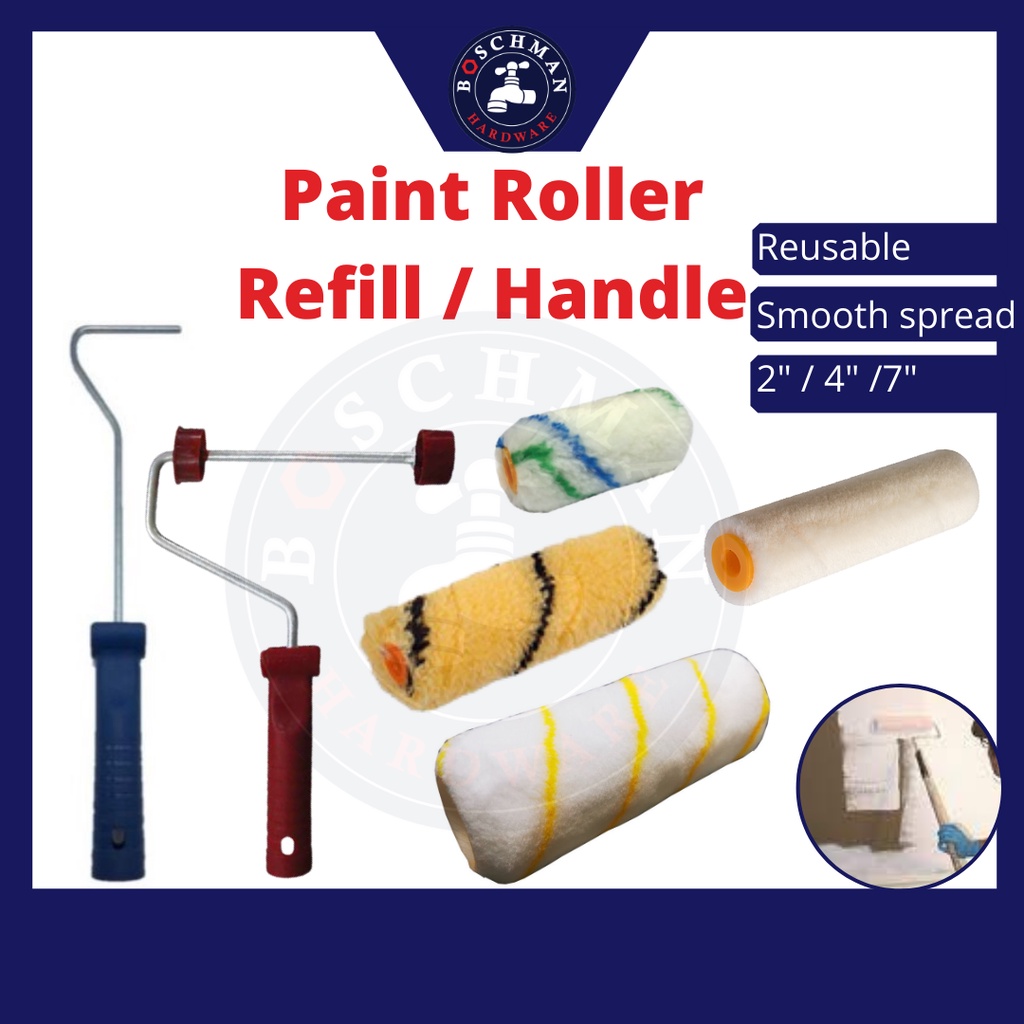 2” 4” 7” Paint Roller Refill Solvent Base Paint Roller Handle Water