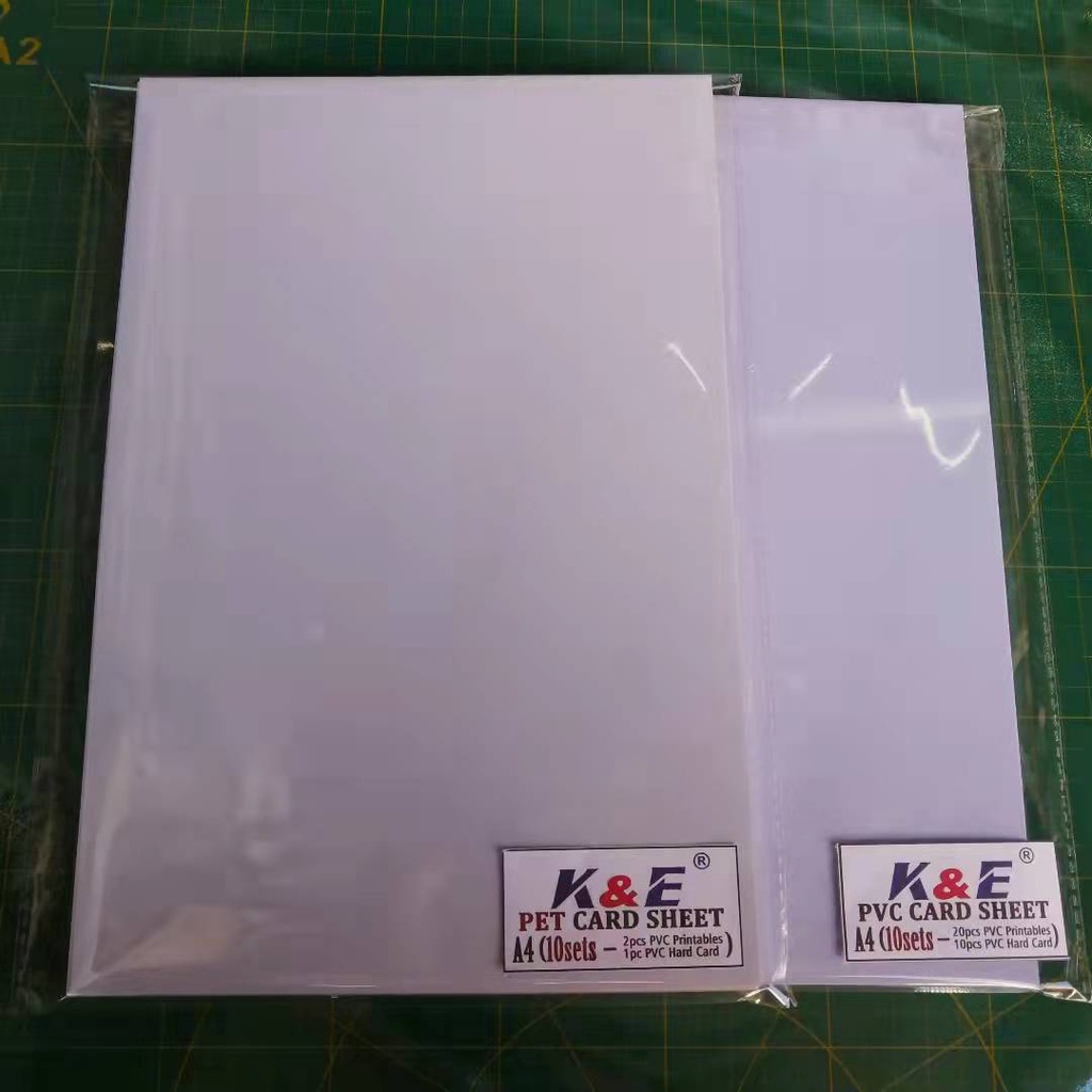 (10 sets)K&E PET & PVC ID Sheet Inkjet Printable A4 size pvc card