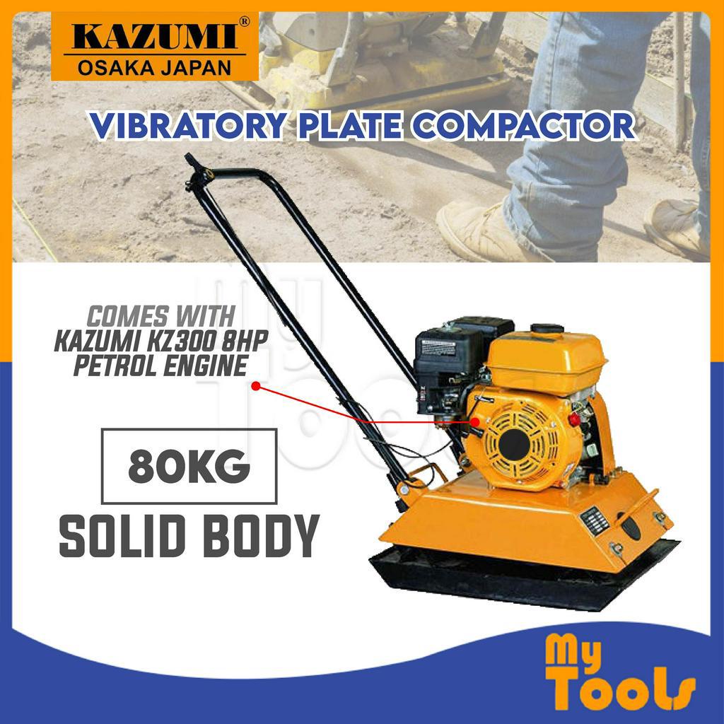 Vibratory Plate Compactor 80kg c/w Kazumi KZ300 8hp Petrol Engine