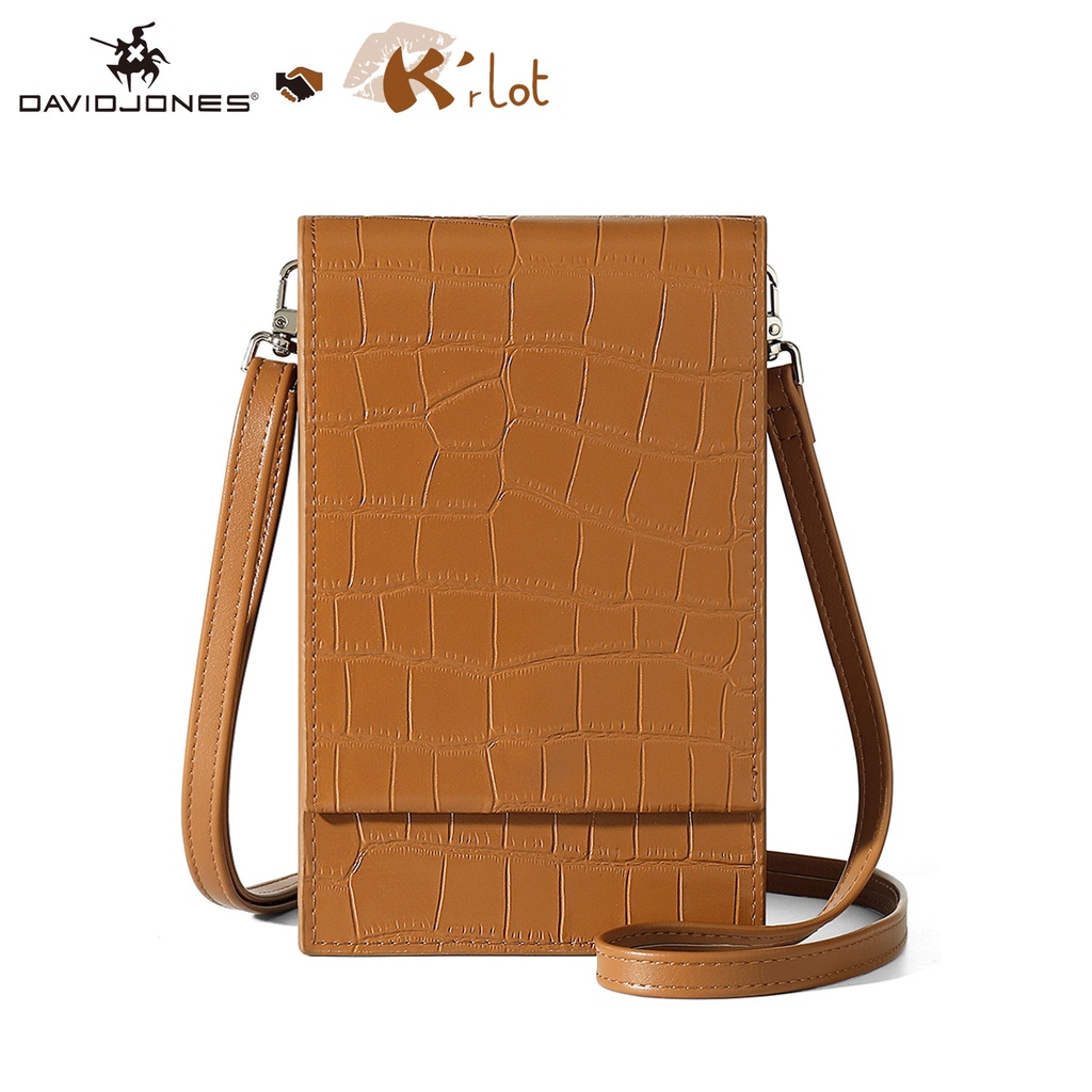 David Jones Crocodile Pattern PU Leather Trendy Small Mini Smart Phone