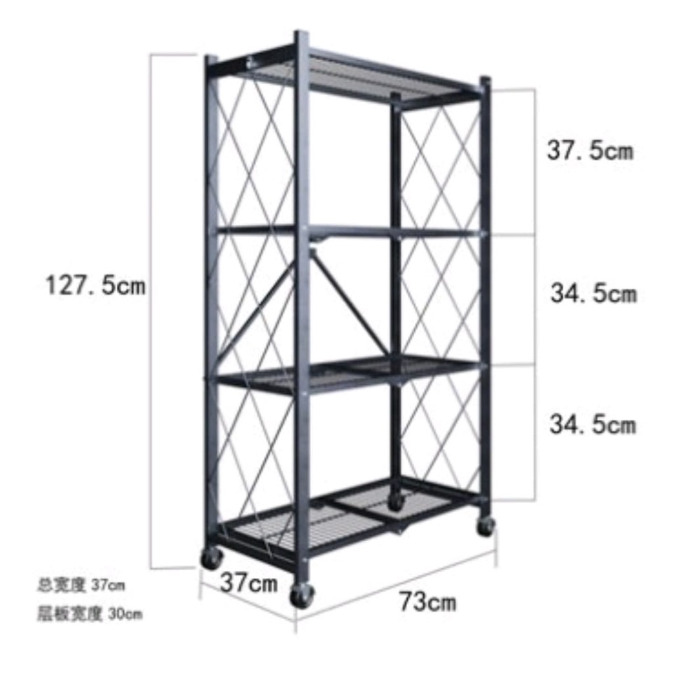 Foldable Storage Rack With Wheel Rak Dapur Rak Dapur Rak