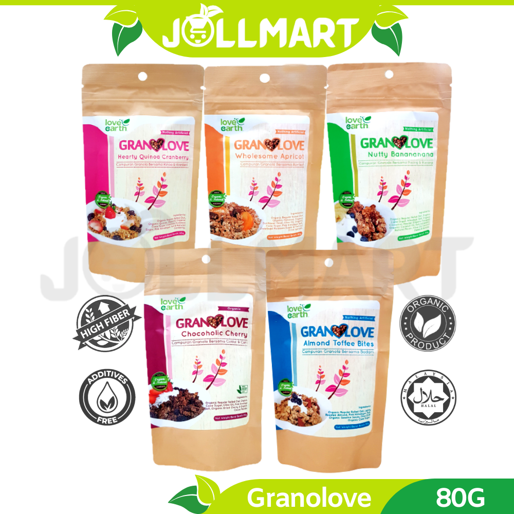 LOVE EARTH Granola Granolove Quinoa Cranberry, Wholesome Apricot, Nutty