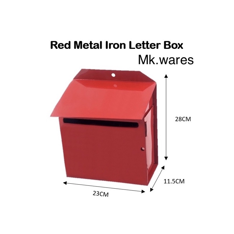 Malaysia 🇲🇾 Product Plastic & Metallogy Metal Red Post Letter Box/Peti