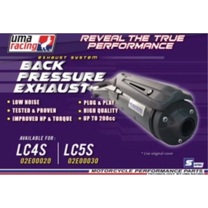 uma racing back pressure exhaust,LC1355S Shopee Malaysia