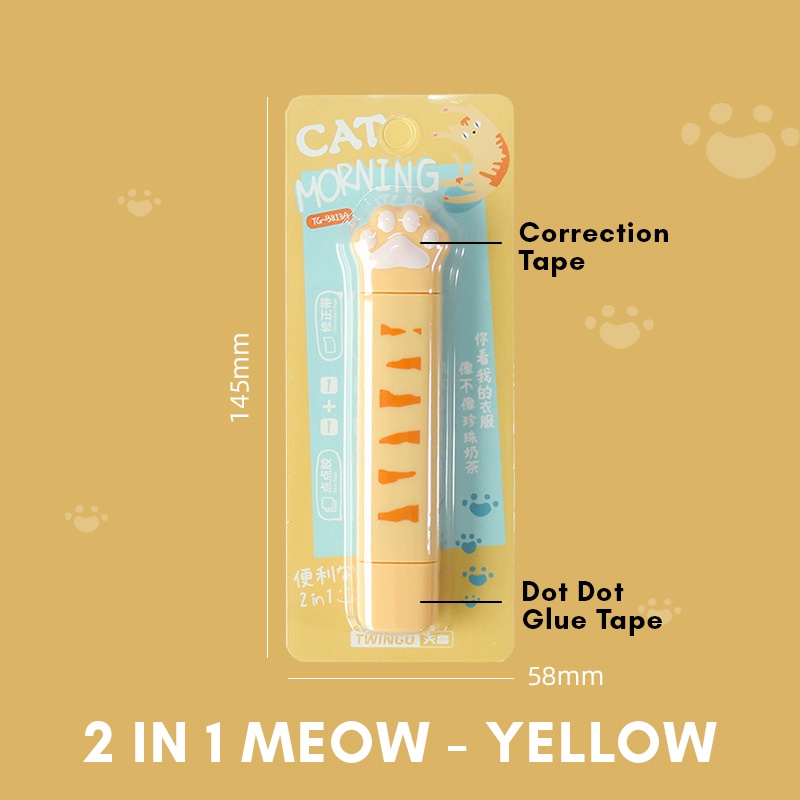 WHITESPACE 6M Muji Twingo Transparent Macaron Cute Glue Tape Glue Stick