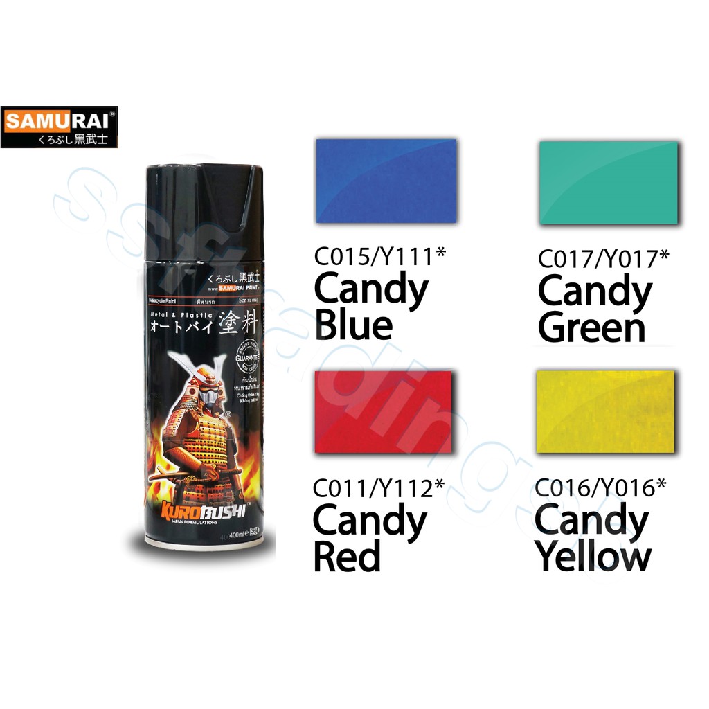 SAMURAI CANDY COLOR SPRAY PAINT CANDY RED, CANDY BLUE, CANDY GREEN