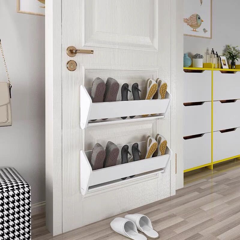Door behind slim shoe rack simple dormitory home shoe rack home space