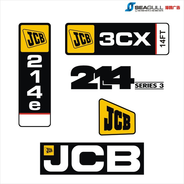 JCB Backhoe Sticker Jcb Sticker Backhoe Loader, Hydraulic, Tractor Sticker (pelekat) 214 214e