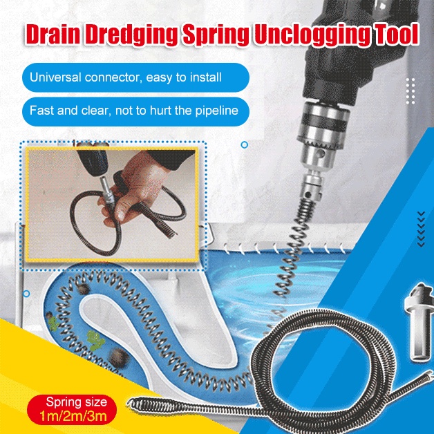 Drain Dredging Spring Unclogging Tool Electric drill spring pipe