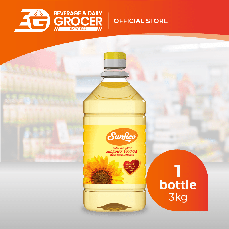 Sunlico Pure Sunflower Seed Cooking Oil 3kg (1 x 3kg) 1 Bottle Shopee