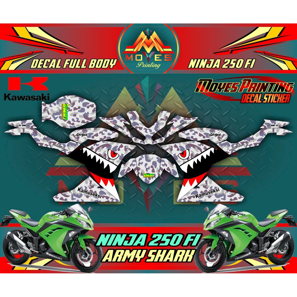 Decal Sticker NINJA 250 DECAL Sticker FULL BODT NINJA 250 FI Shopee